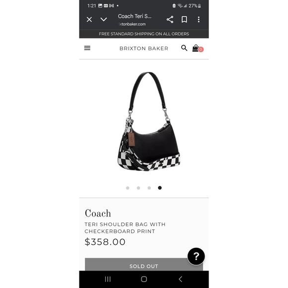 COACH Teri Crossbody Shoulder Bag Checkerboard Chalk/Black Coachtopia CR103 - Picture 4 of 10